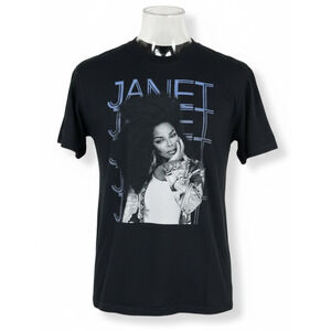 Janet Jackson Together Again 2023 Tour T Shirt Black Cotton Short Sleeve Size XL